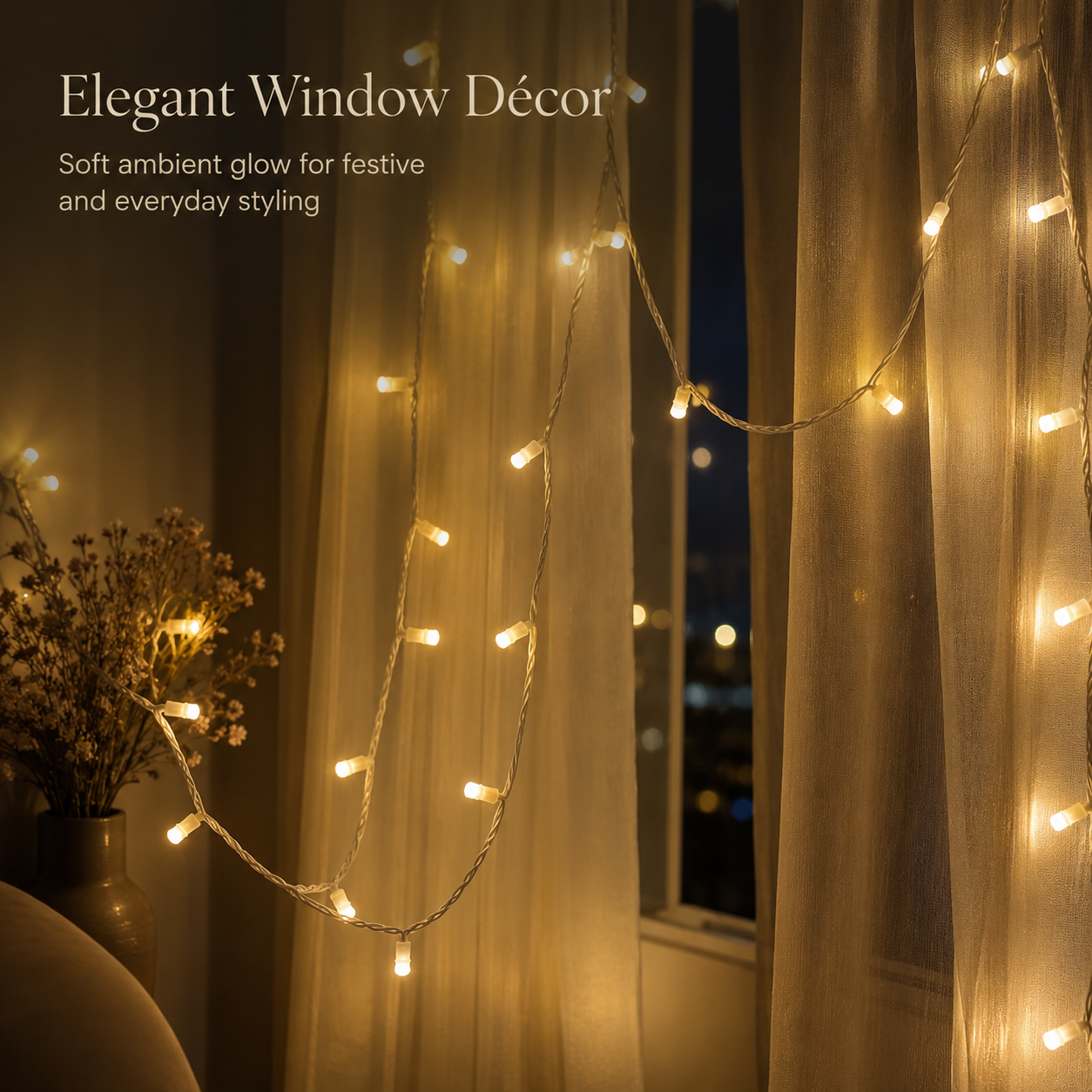 Warm White LED String Lights-Soft Glow Flexible Decorative Lights for Home, Diwali, Parties & Festive Décor