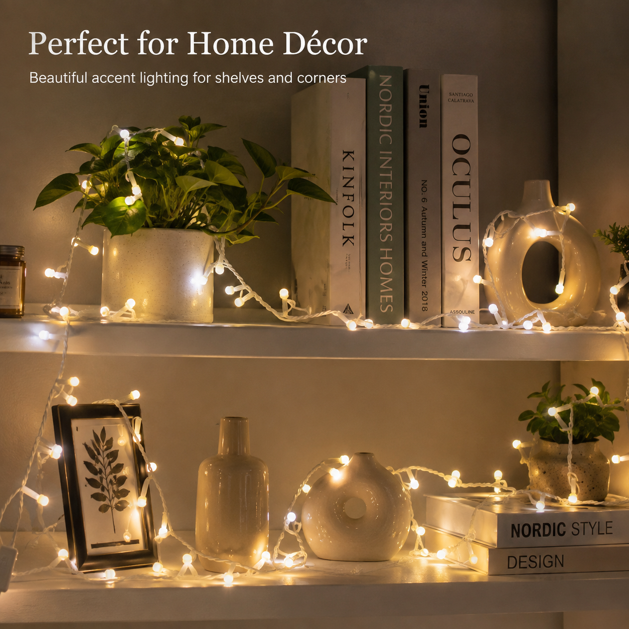 Warm White LED String Lights-Soft Glow Flexible Decorative Lights for Home, Diwali, Parties & Festive Décor
