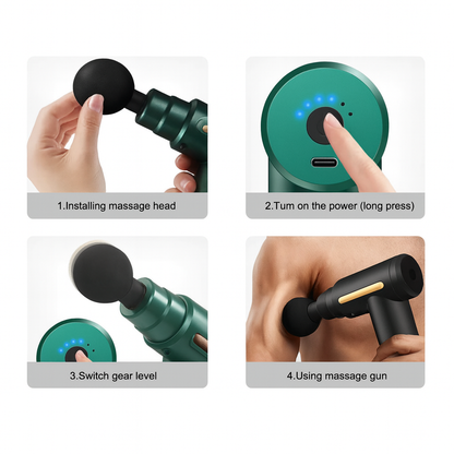 PulsePro Muscle Massage Gun Powerful Compact Rechargeable