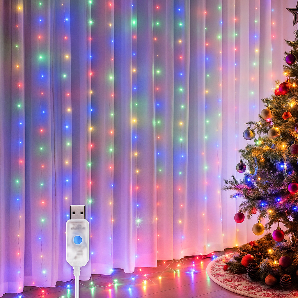 10x10 Multi String Lights Waterfall Effect