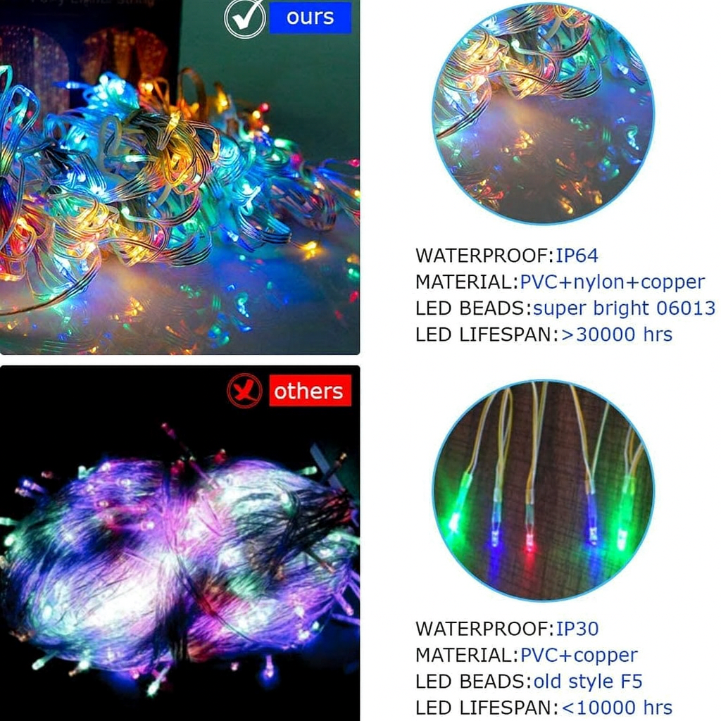 10x10 Multi String Lights Waterfall Effect