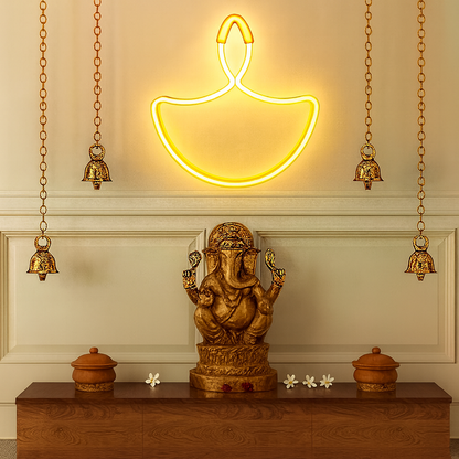 Festive Neon Diya (Warm White / RGB)