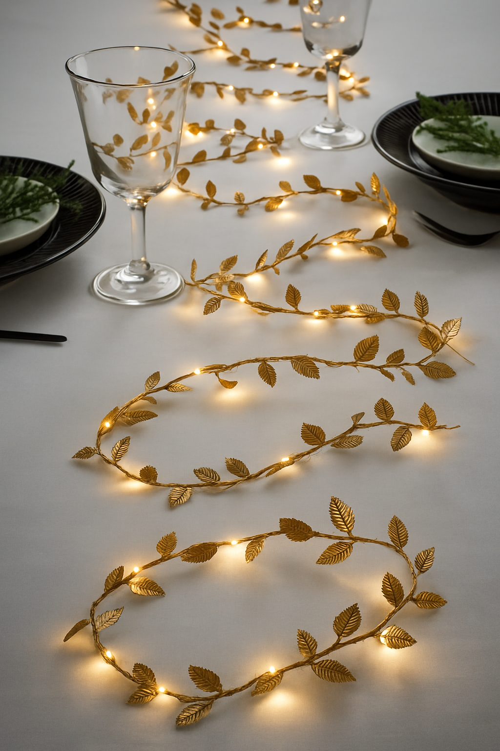 Golden Leaves 200 LED Curtain Fairy Lights