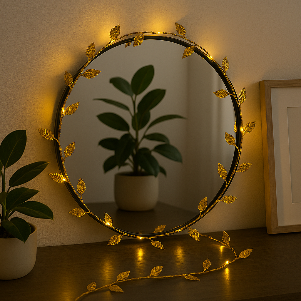 Golden Leaves 200 LED Curtain Fairy Lights