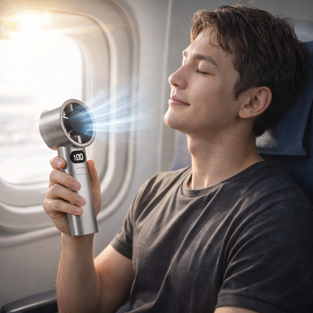 AeroChill Turbo Mini Fan – 120 Speed Portable Handheld Cooling Fan with Digital Display