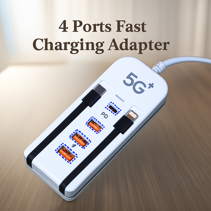 66W 4-Port Charging USB Hub Adapter