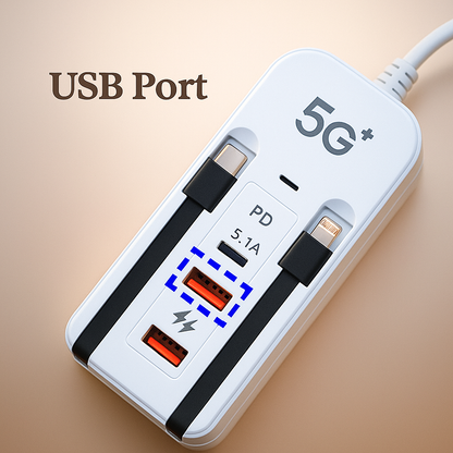 66W 4-Port Charging USB Hub Adapter