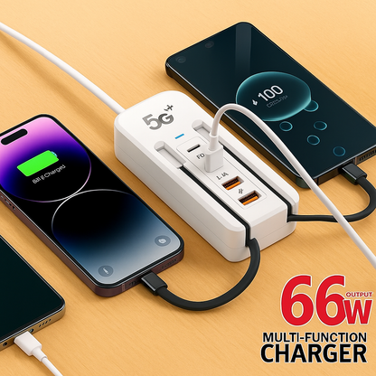 66W 4-Port Charging USB Hub Adapter