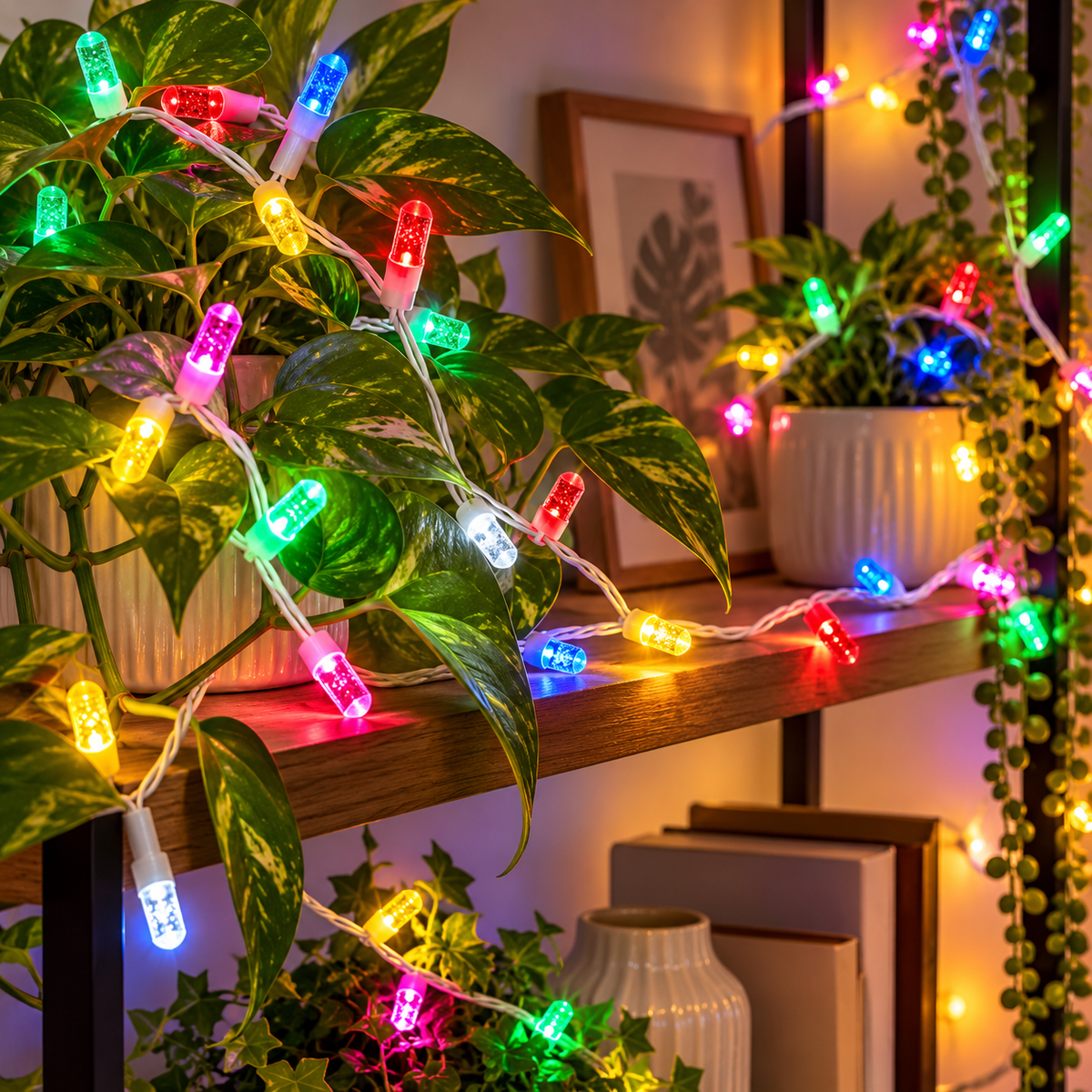 Multicolor LED String Lights – 8 Modes Decorative Fairy Lights with White Wire