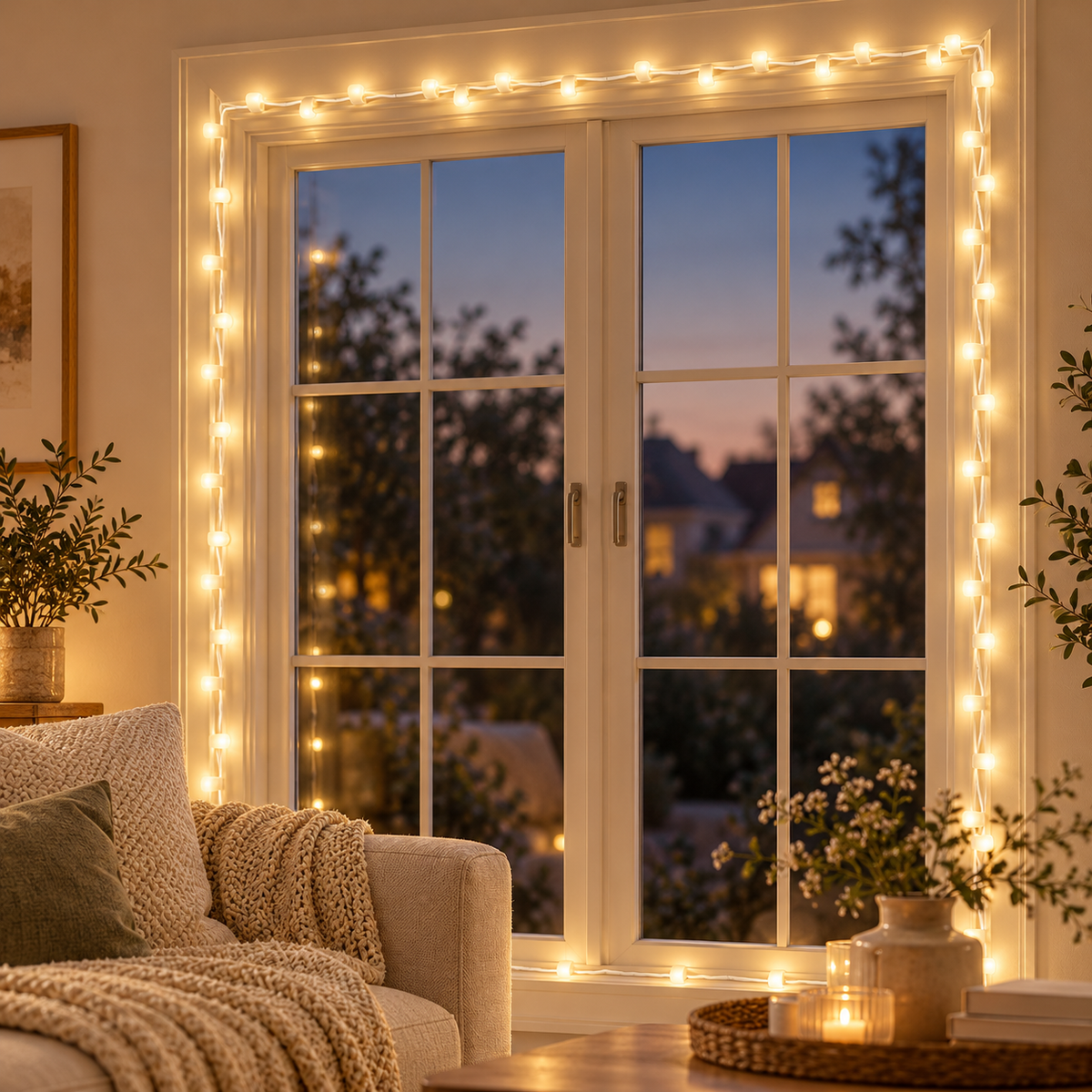Warm White LED String Fairy Lights – Decorative Reel with White Wire - 30M