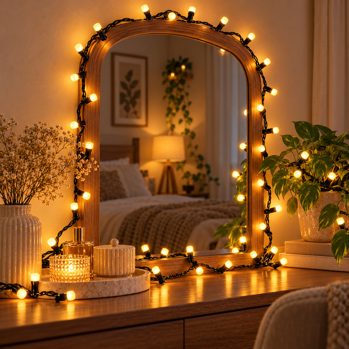 Warm White LED String Lights – Black Wire Decorative Fairy Lights