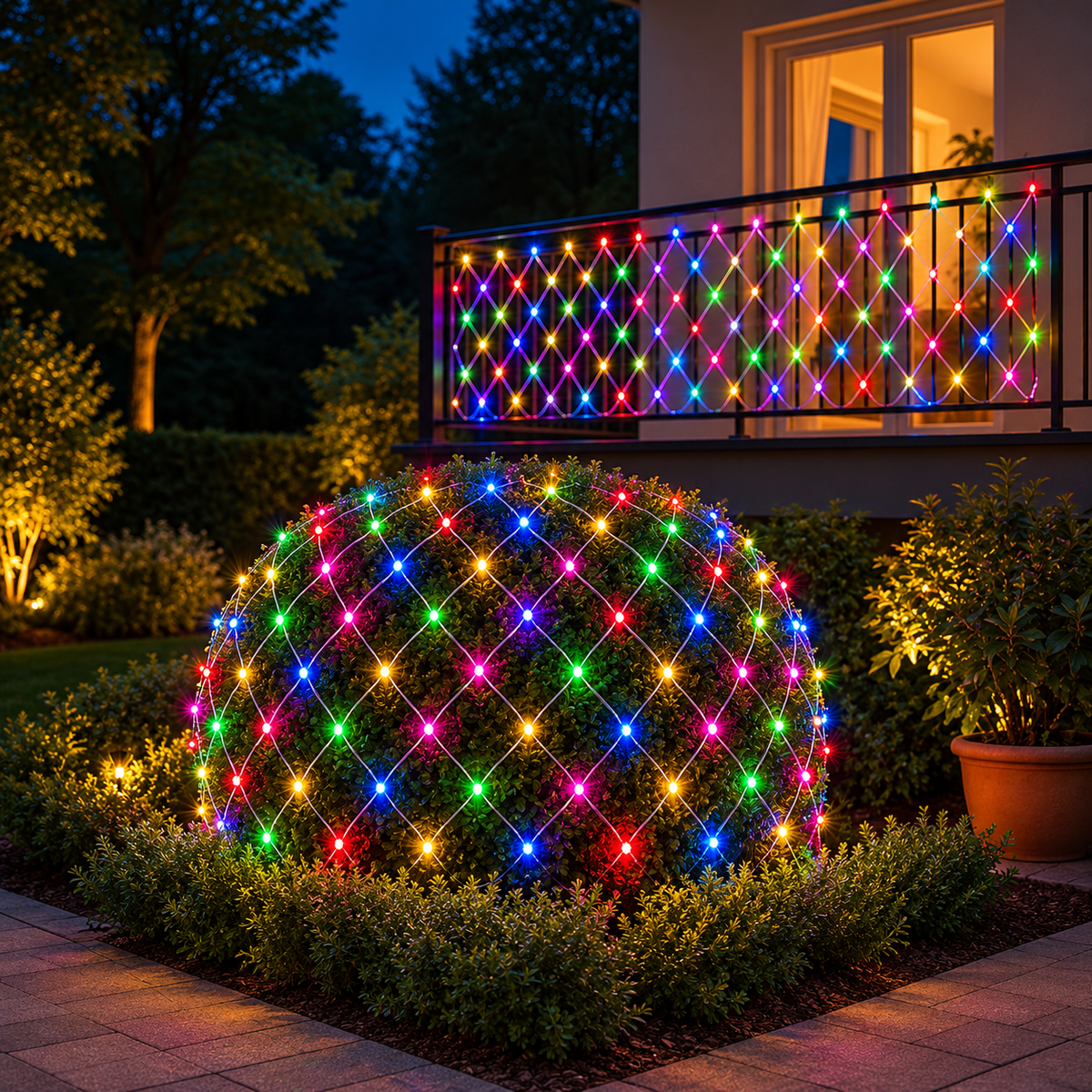 2*2 Multicolor LED Net Fairy Lights – Decorative Mesh String Lights