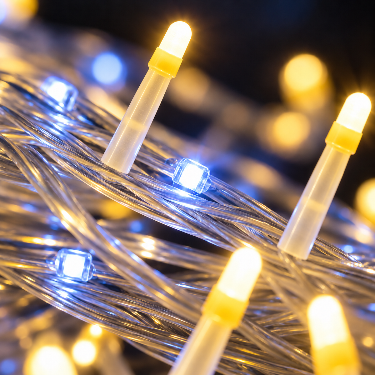 DualGlow 2-in-1 LED String Lights – Warm White Bulbs & Cool White Micro LEDs for Home, Balcony & Festive Decor