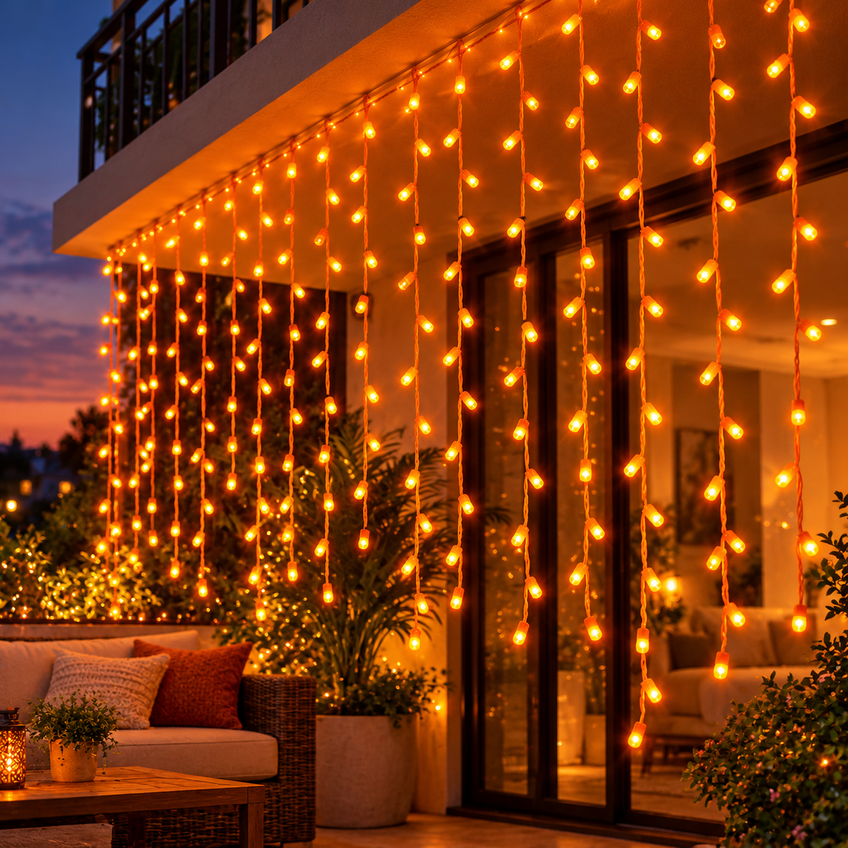 6*10 Orange LED String Lights – Decorative Fairy Lights with Orange Wire