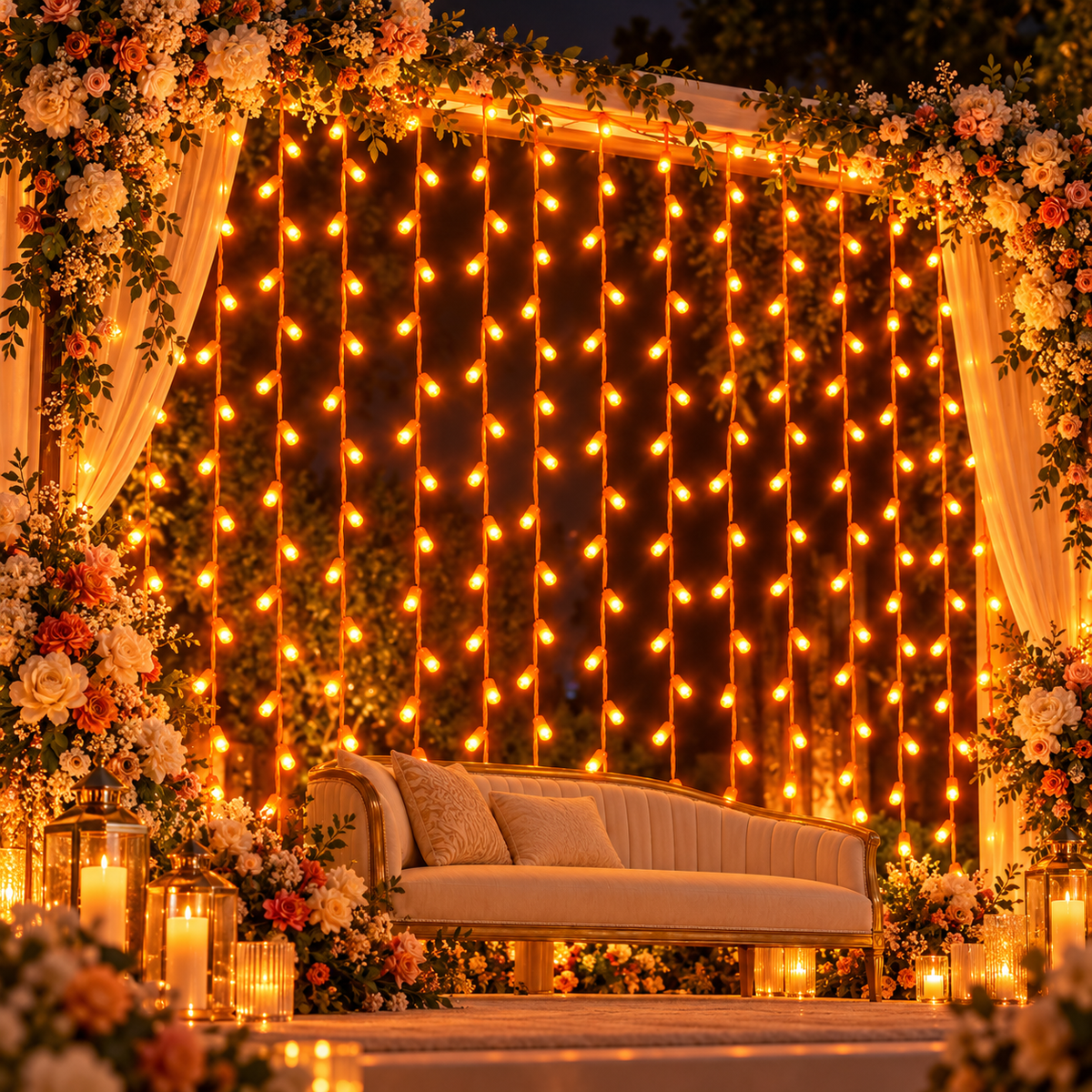 6*10 Orange LED String Lights – Decorative Fairy Lights with Orange Wire