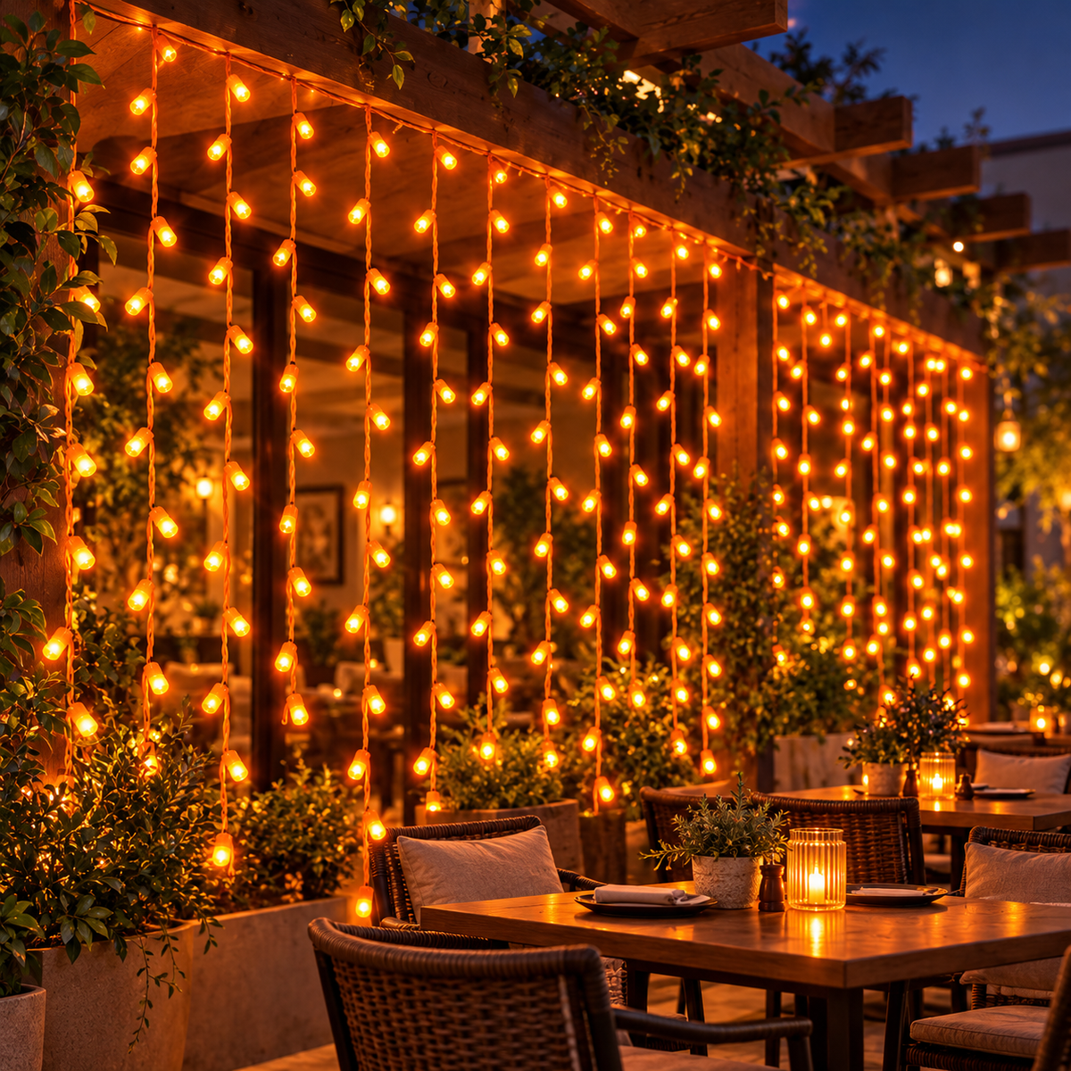 6*10 Orange LED String Lights – Decorative Fairy Lights with Orange Wire