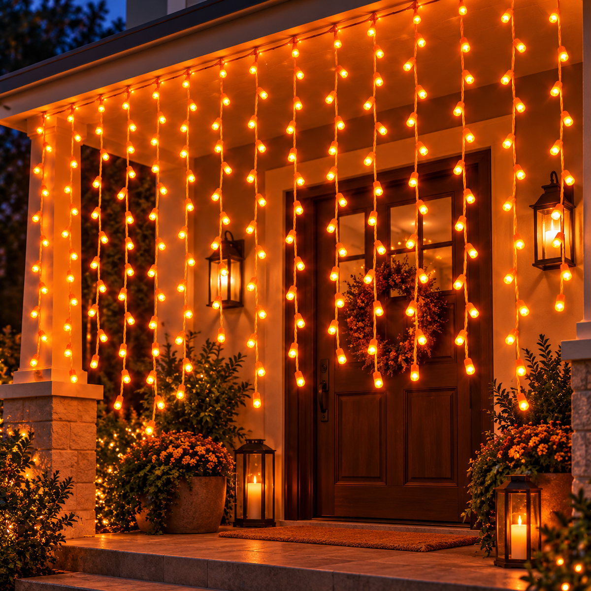 6*10 Orange LED String Lights – Decorative Fairy Lights with Orange Wire