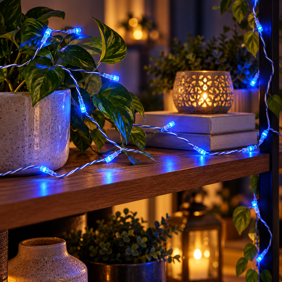 Blue Sparkle 7 Meter LED String Lights – Bright Blue Fairy Lights for Home, Balcony, Diwali & Festive Decoration