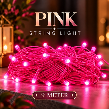 GlowVibe 9 Meter LED String Lights – Vibrant Red, Blue & Pink Decorative Fairy Lights for Home, Balcony, Parties & Festive Decor