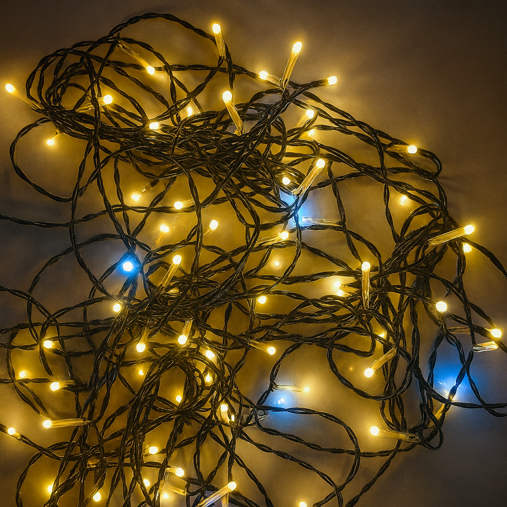 100-LED 60 Ft Warm White+White Fairy String Lights