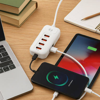 5.1A Rack Charger | 4 USB Ports + Type-C Outpu