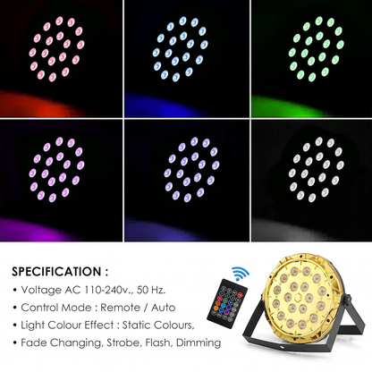 LumoGlow DJ Par 18LED Light Festive RGB