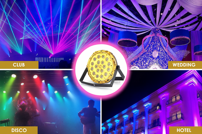 LumoGlow DJ Par 18LED Light Festive RGB