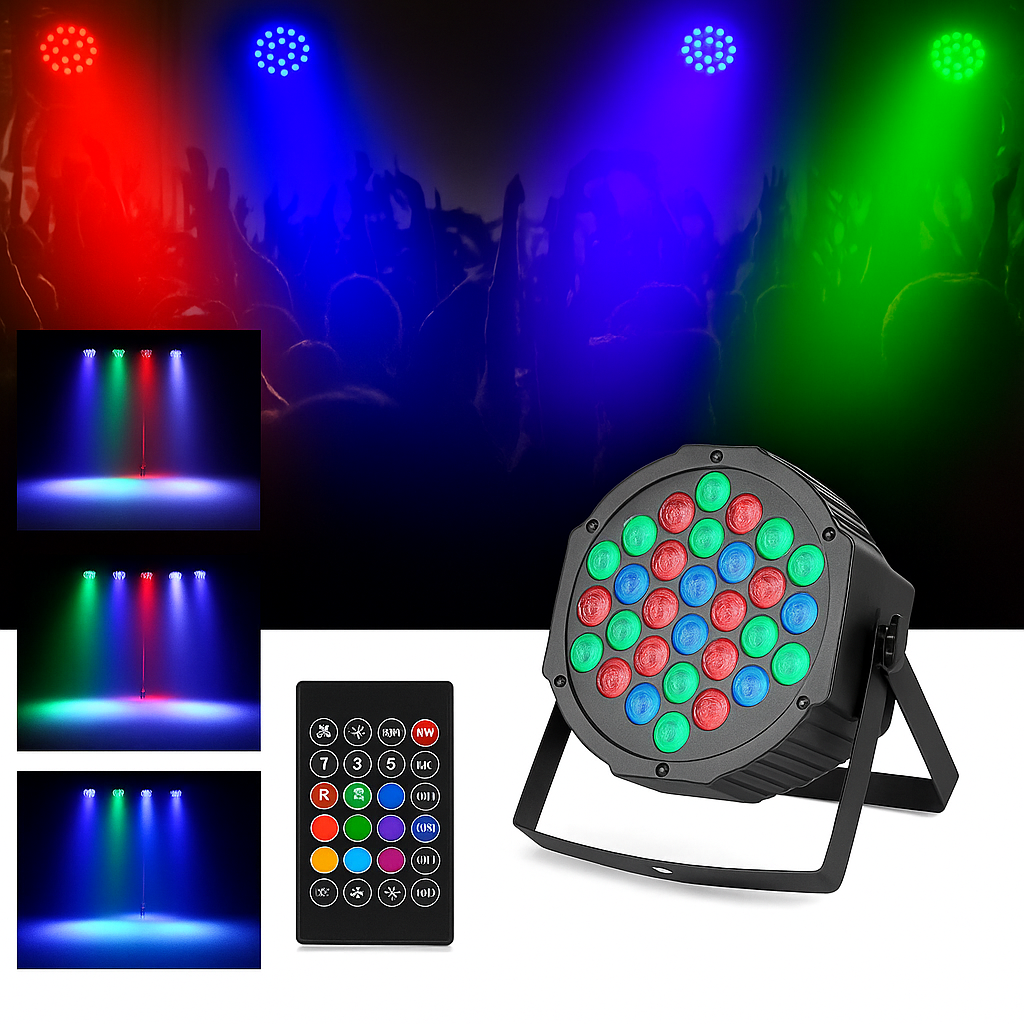 LumoGlow DJ Par 36LED Light Festive RGB