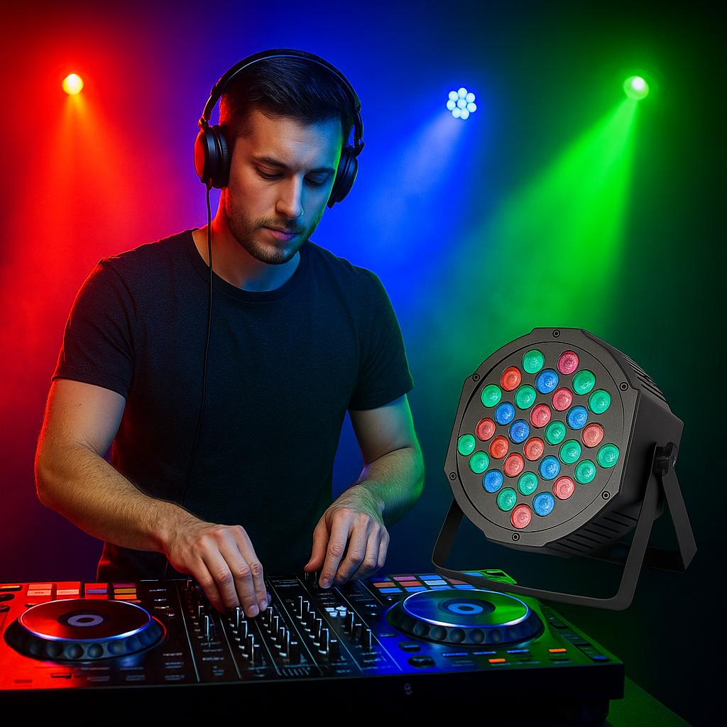 LumoGlow DJ Par 36LED Light Festive RGB