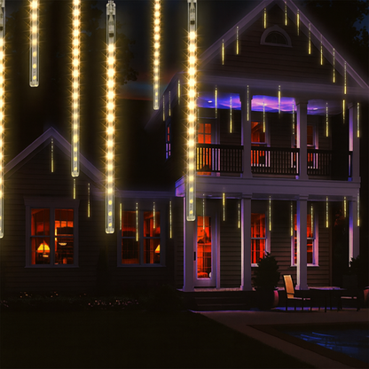 8 Warm Meteor Shower LED Lights