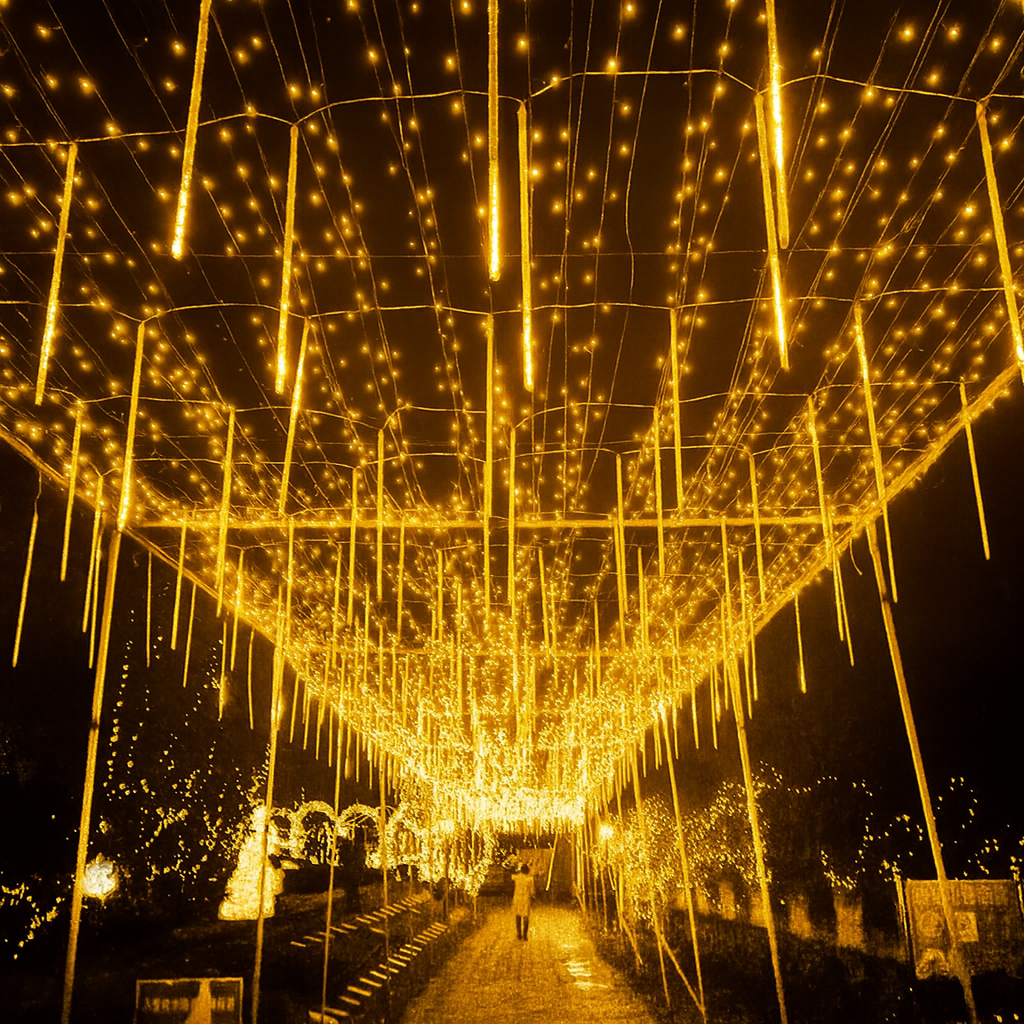 8 Warm Meteor Shower LED Lights