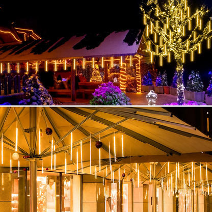 8 Warm Meteor Shower LED Lights