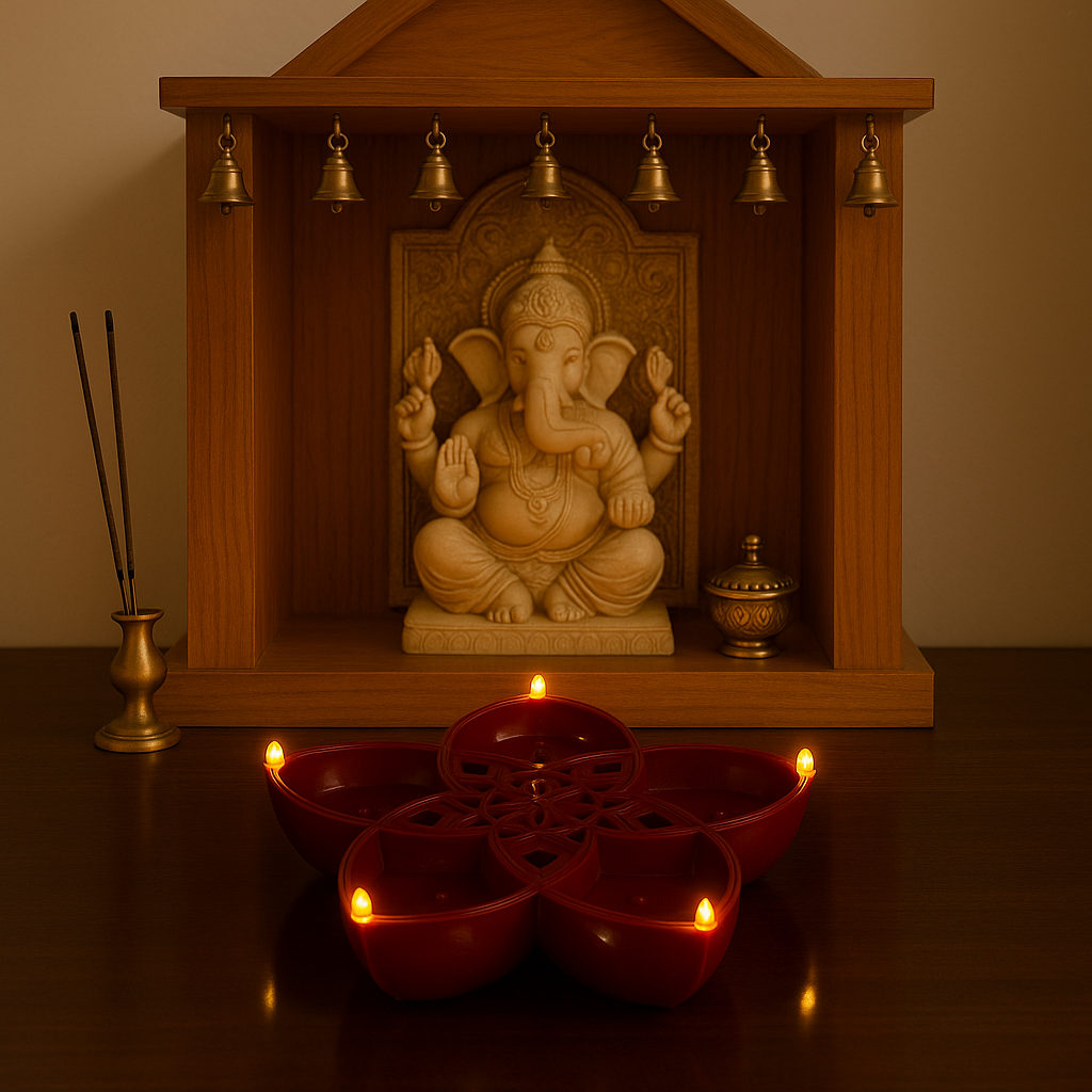 5-in-1 Flower Water Magic Diya Lights