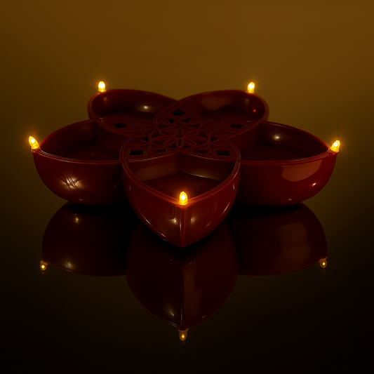 5-in-1 Flower Water Magic Diya Lights