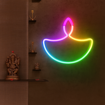 Multicolour Neon Diya LED Light