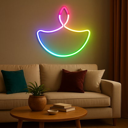 Multicolour Neon Diya LED Light