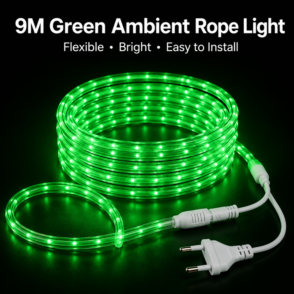 9M Green Ambient Rope Light
