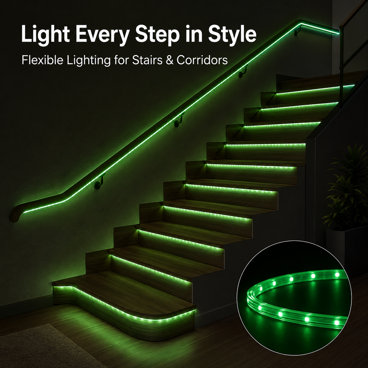 9M Green Ambient Rope Light