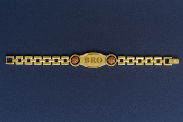 Blessed Bro – Rudraksha Rakhi Bracelet with Gold Finish