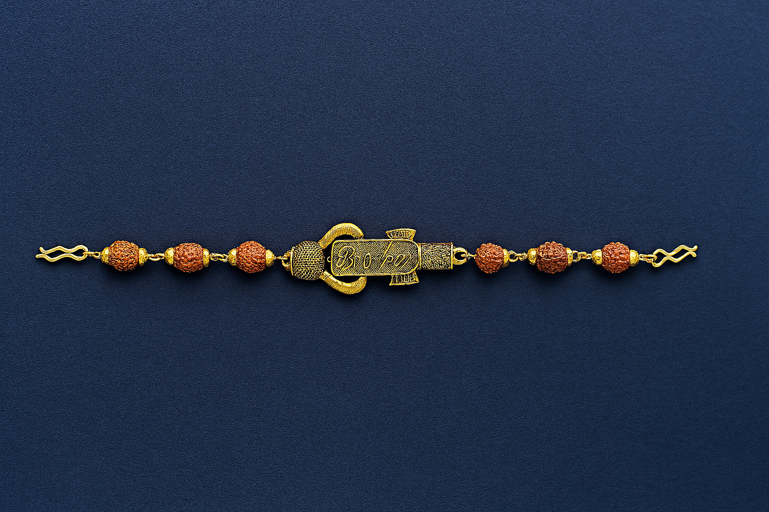 Divine Bond – Rudraksha Bracelet Rakhi for Brother