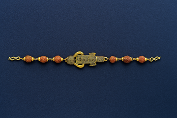 Divine Bond – Rudraksha Bracelet Rakhi for Brother