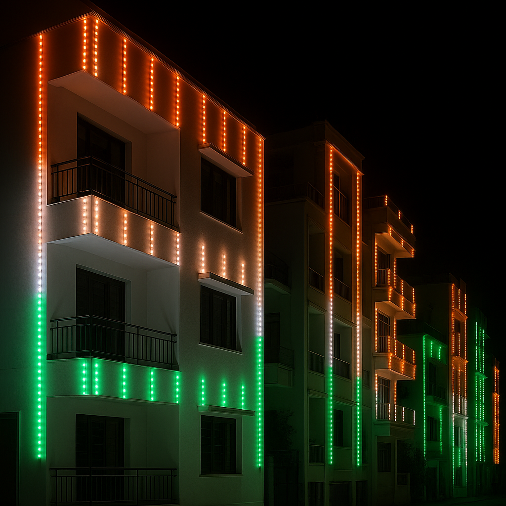 Indian Flag Theme LED Rope Light – 15 Meter Premium Outdoor Strip