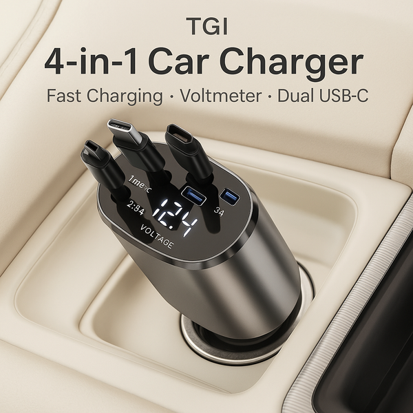 120W Retractable USB car charger
