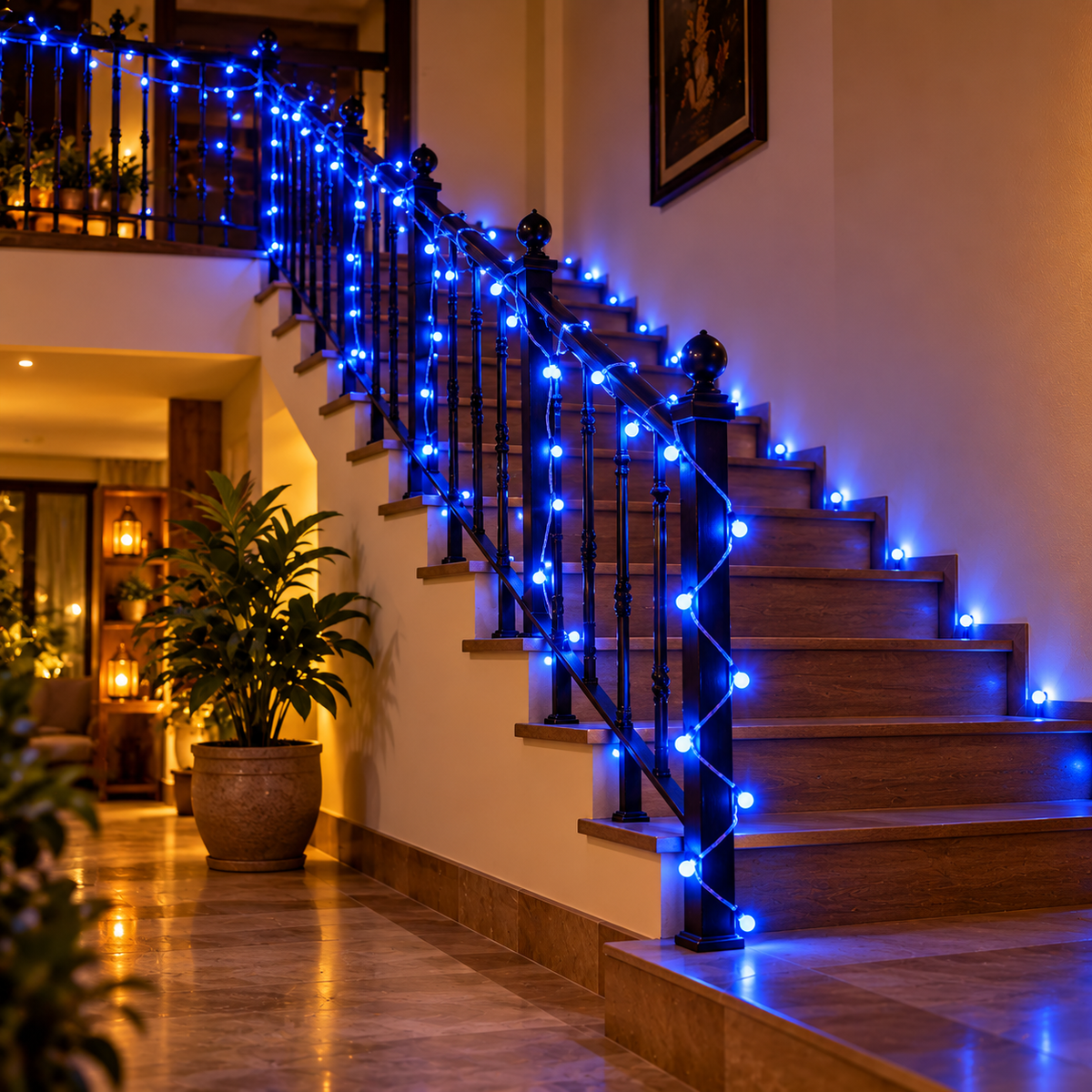 GlowVibe 9 Meter LED String Lights – Vibrant Red, Blue & Pink Decorative Fairy Lights for Home, Balcony, Parties & Festive Decor