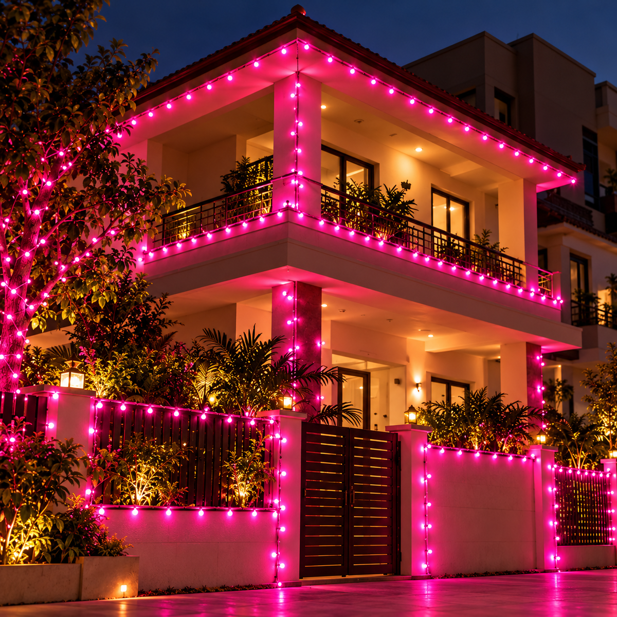 GlowVibe 9 Meter LED String Lights – Vibrant Red, Blue & Pink Decorative Fairy Lights for Home, Balcony, Parties & Festive Decor
