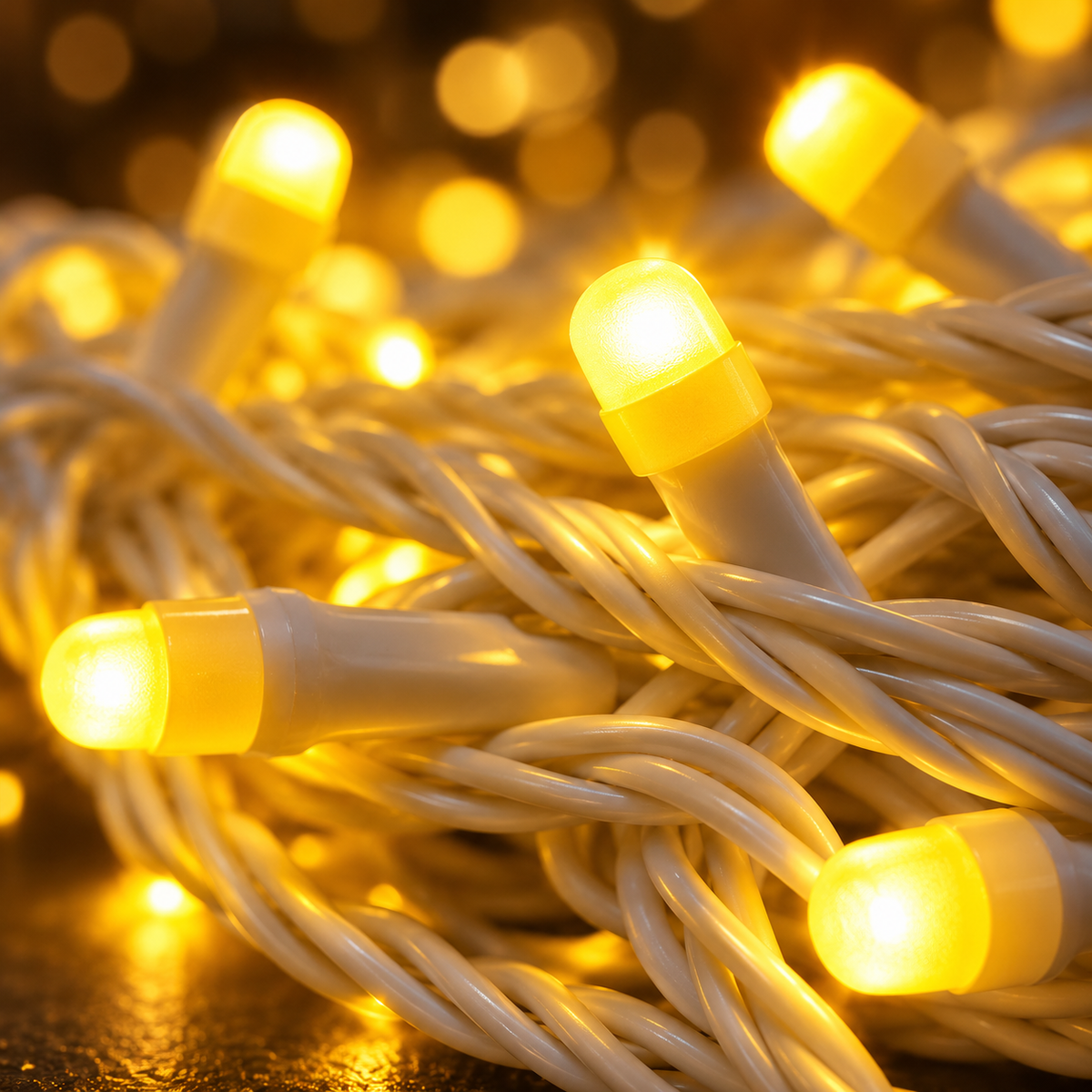 Golden Cascade 10x10 LED Waterfall Curtain Lights – 300 Warm White LEDs with Remote for Festive Decor