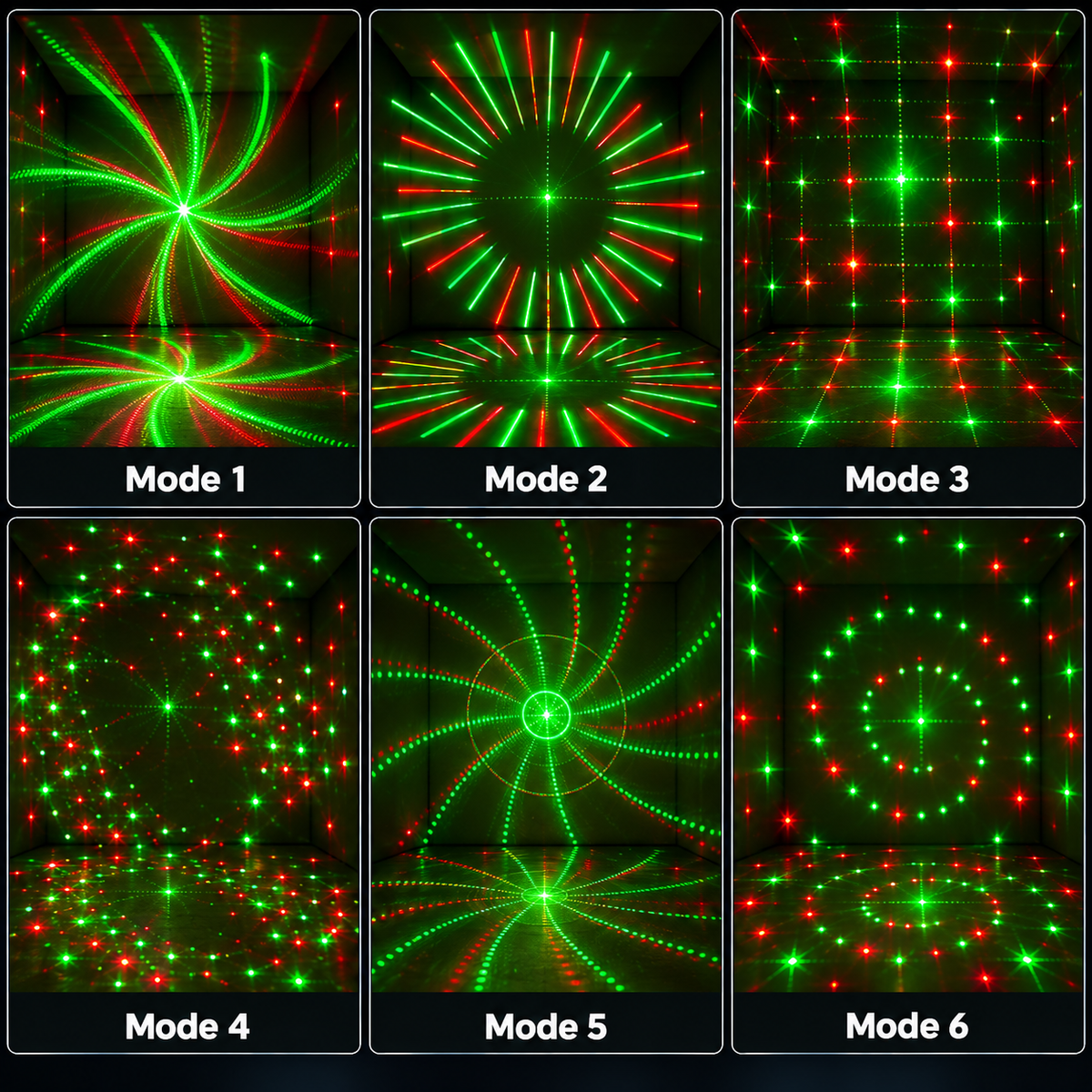 Mini RGB Laser Light with Sound Activated Party Effects & Multiple Patterns