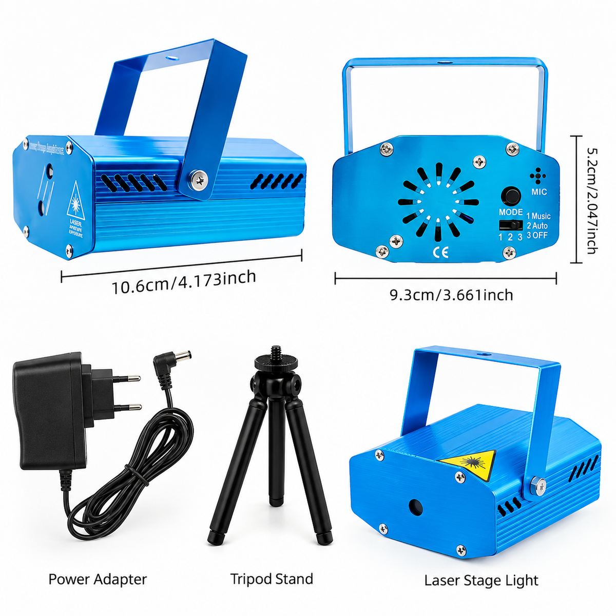 Mini RGB Laser Light with Sound Activated Party Effects & Multiple Patterns