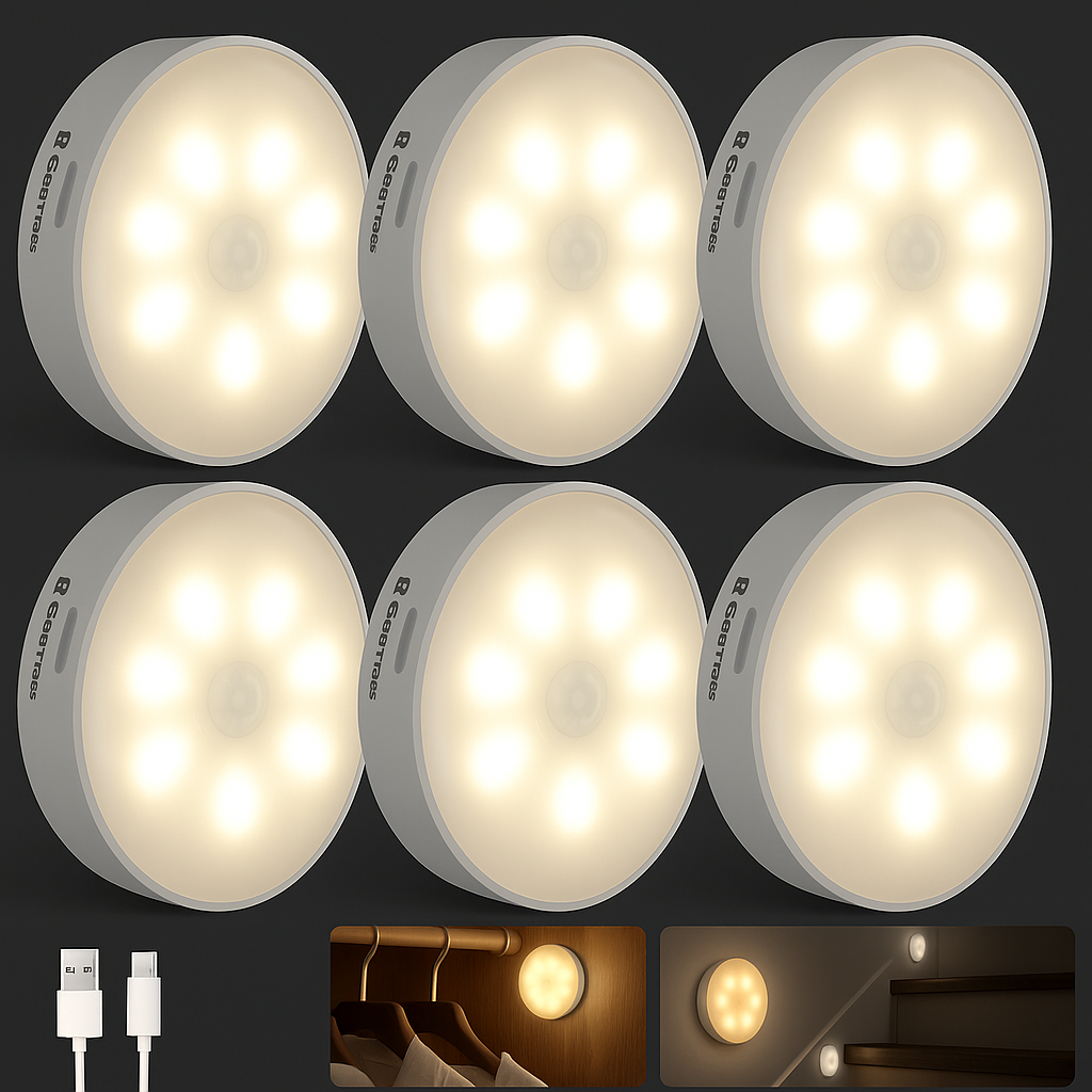 RadiantHalo™ – USB Rechargeable Closet & Stairway Motion Light