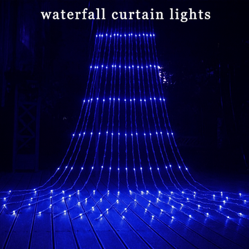 BlueCascade — Waterfall-Blue Curtain Lights